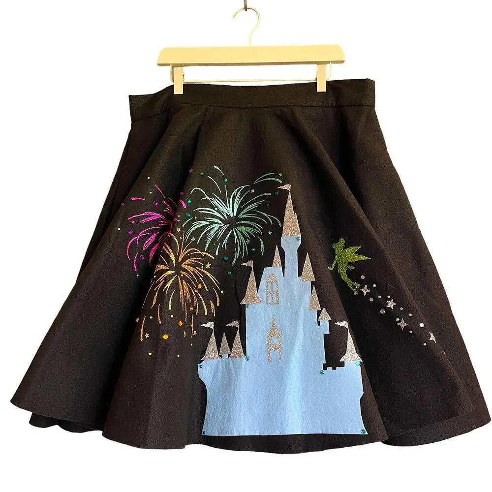 Magic Kingdom Bounder Tinker Belle Firework Handmade Poodle Skirt Sz XL W38